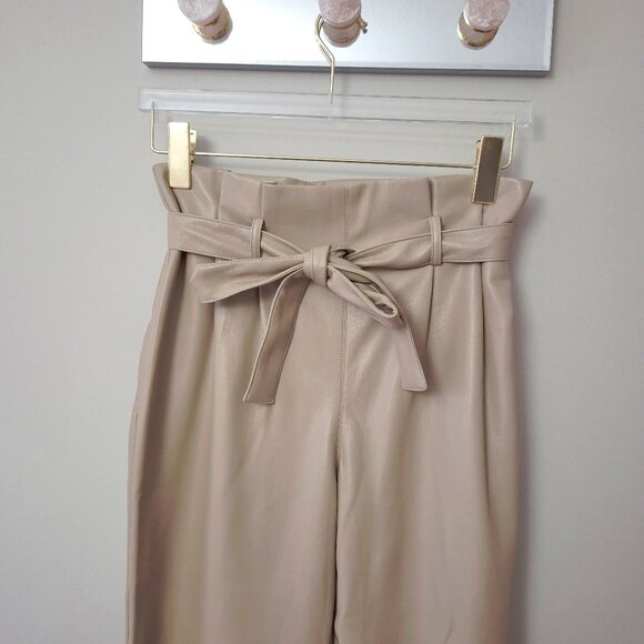 NWT Dolce Cabo Caramel vegan, faux leather belted pants, M - Picture 7 of 7